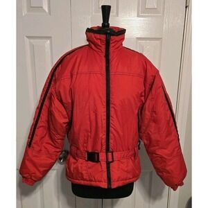 Vintage Ski Gear Jacket Womens Large Insulated Winter Coat 90s Retro Snow Nylon